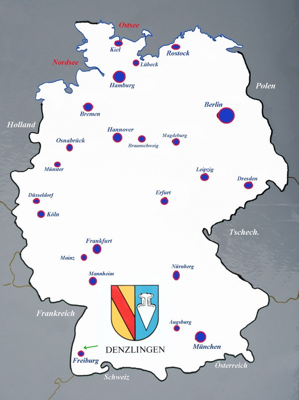 Lage von Denzlingen